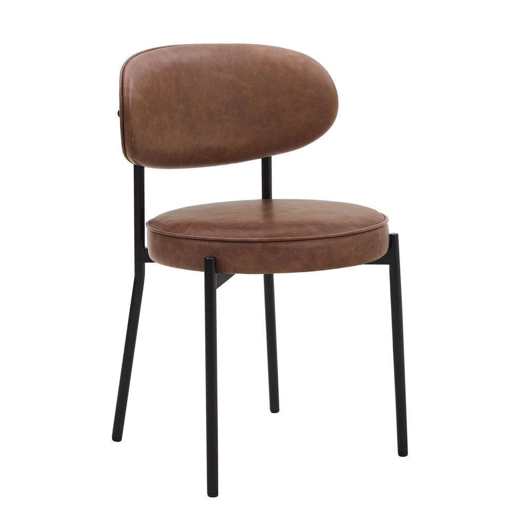 Dusklia - Mia Set of 2 Dining Chair - Faux Leather Tan
