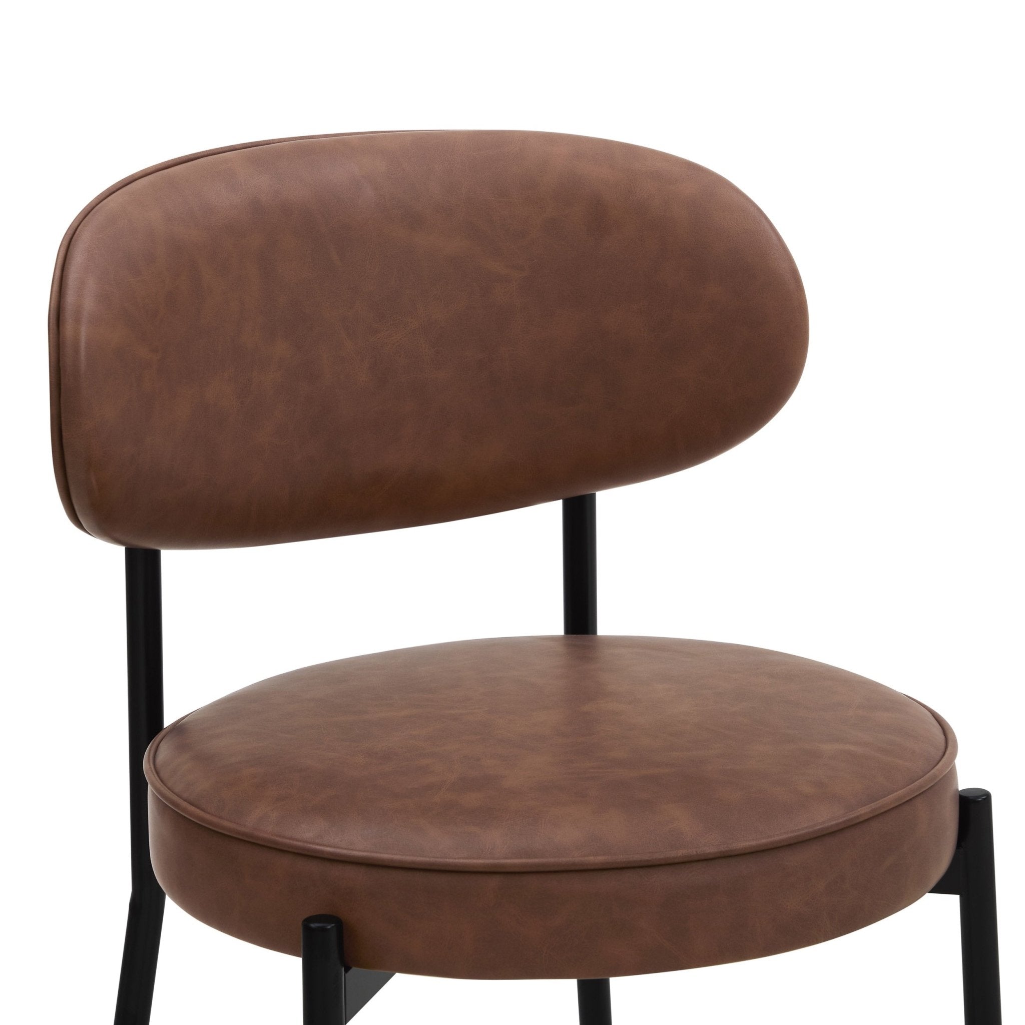 Dusklia - Mia Set of 2 Dining Chair - Faux Leather Tan