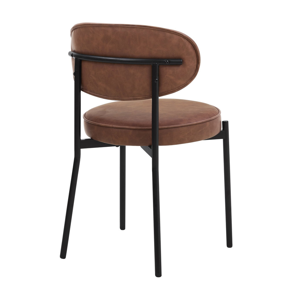 Dusklia - Mia Set of 2 Dining Chair - Faux Leather Tan