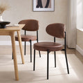 Dusklia - Mia Set of 2 Dining Chair - Faux Leather Tan