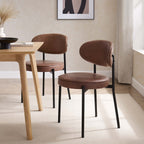 Dusklia - Mia Set of 2 Dining Chair - Faux Leather Tan