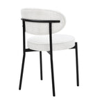 Dusklia - Mia Set of 2 Dining Chair - Ivory Boucle
