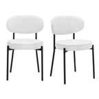 Dusklia - Mia Set of 2 Dining Chair - Ivory Boucle