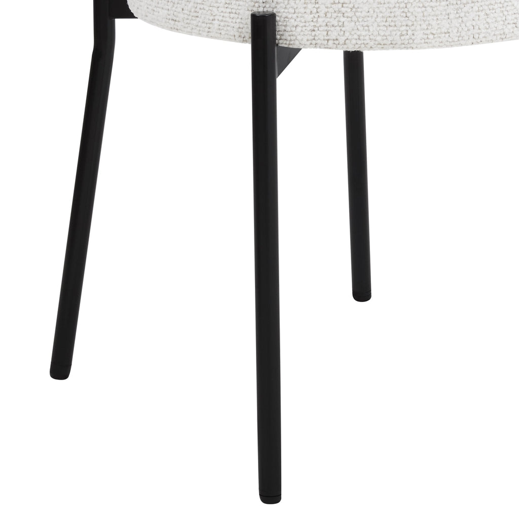 Dusklia - Mia Set of 2 Dining Chair - Ivory Boucle