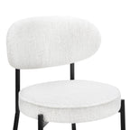 Dusklia - Mia Set of 2 Dining Chair - Ivory Boucle