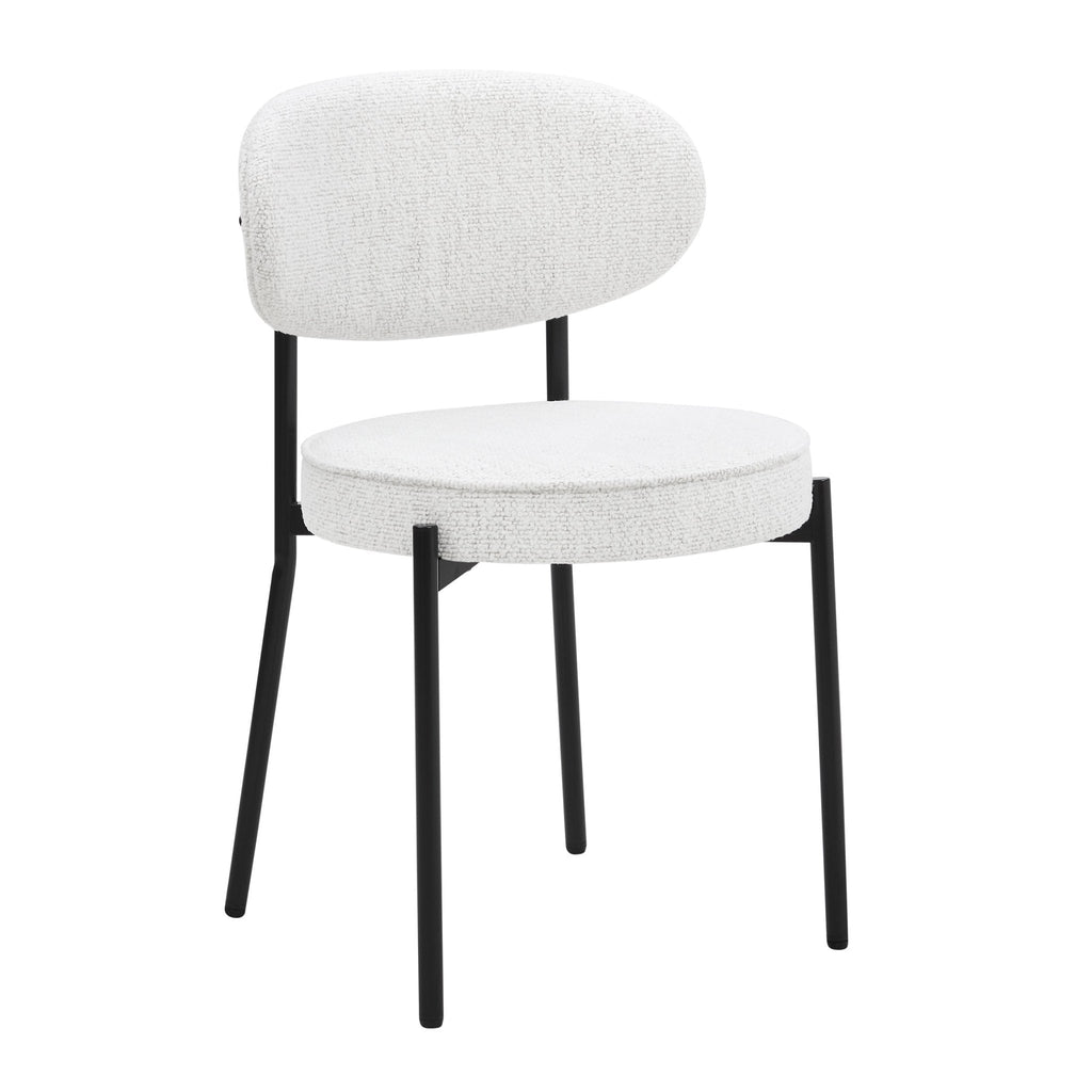Dusklia - Mia Set of 2 Dining Chair - Ivory Boucle