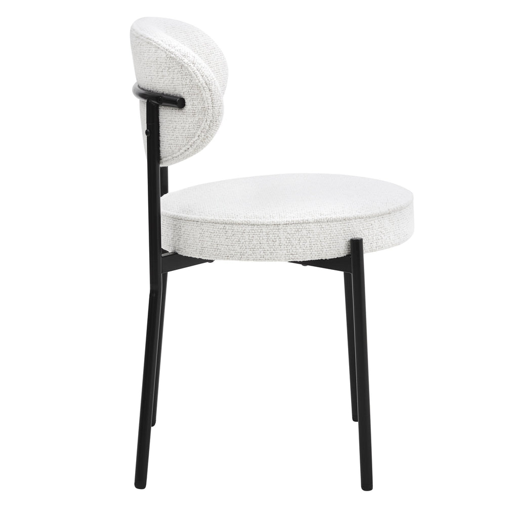 Dusklia - Mia Set of 2 Dining Chair - Ivory Boucle