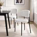 Dusklia - Mia Set of 2 Dining Chair - Ivory Boucle