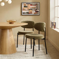 Dusklia - Mia Set of 2 Dining Chairs - Chenille Olive