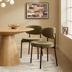 Dusklia - Mia Set of 2 Dining Chairs - Chenille Olive
