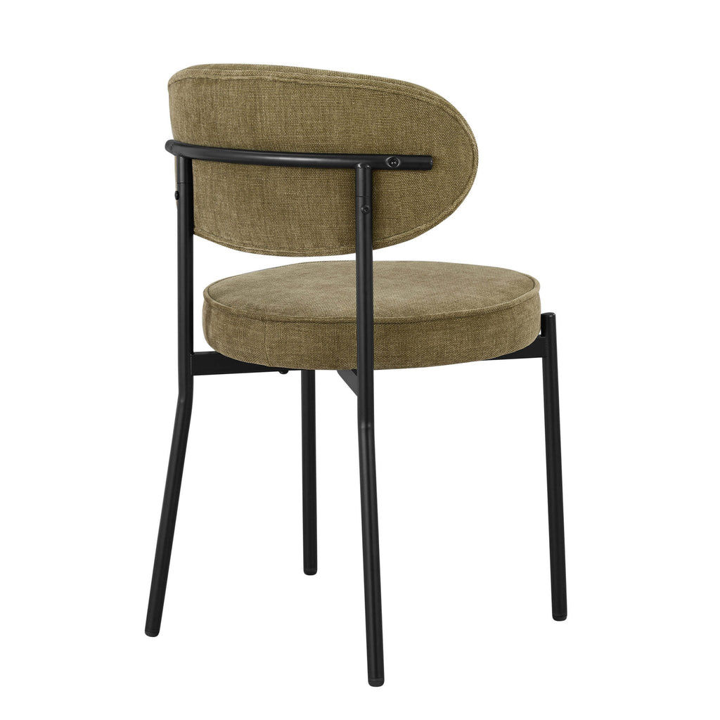 Dusklia - Mia Set of 2 Dining Chairs - Chenille Olive