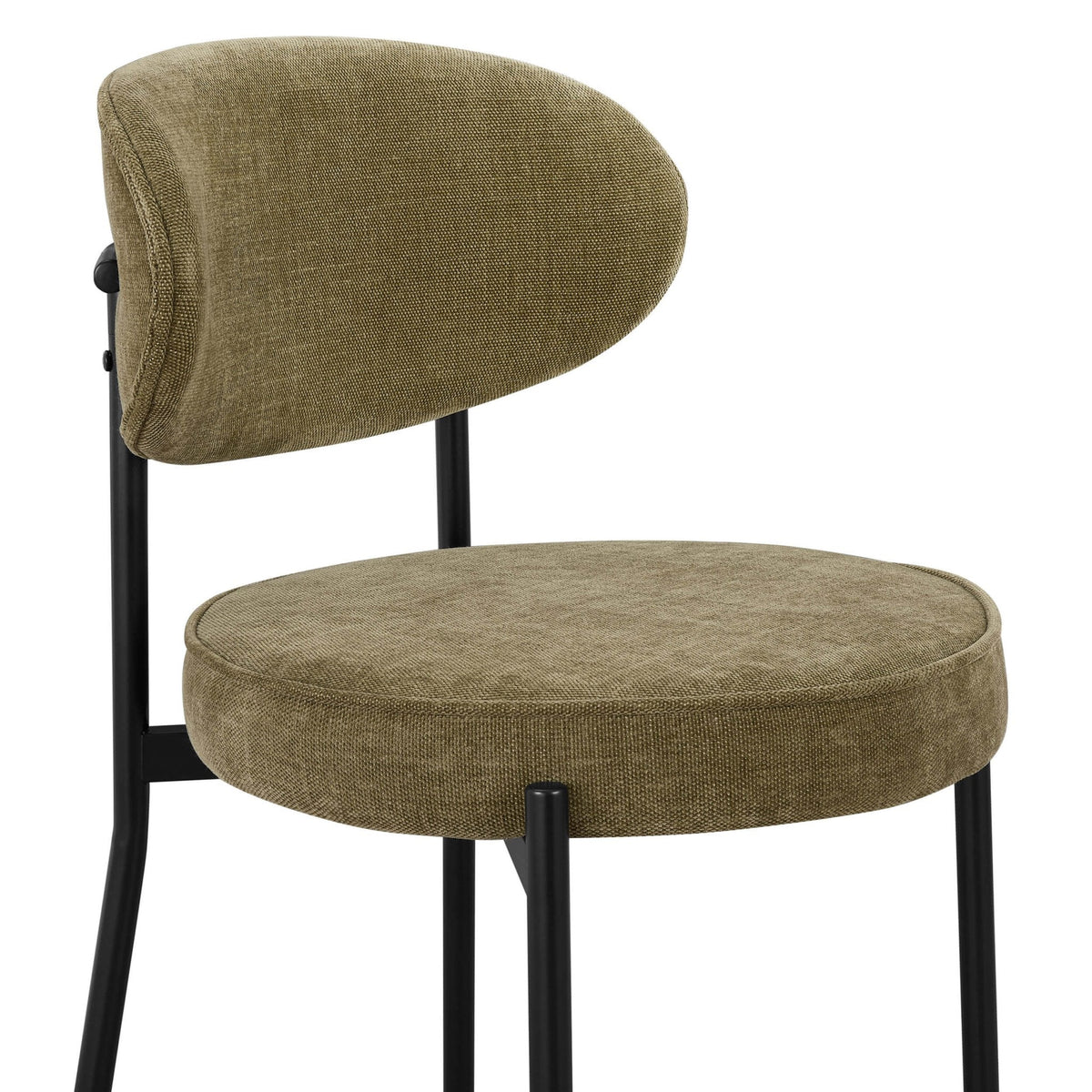 Dusklia - Mia Set of 2 Dining Chairs - Chenille Olive