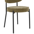 Dusklia - Mia Set of 2 Dining Chairs - Chenille Olive