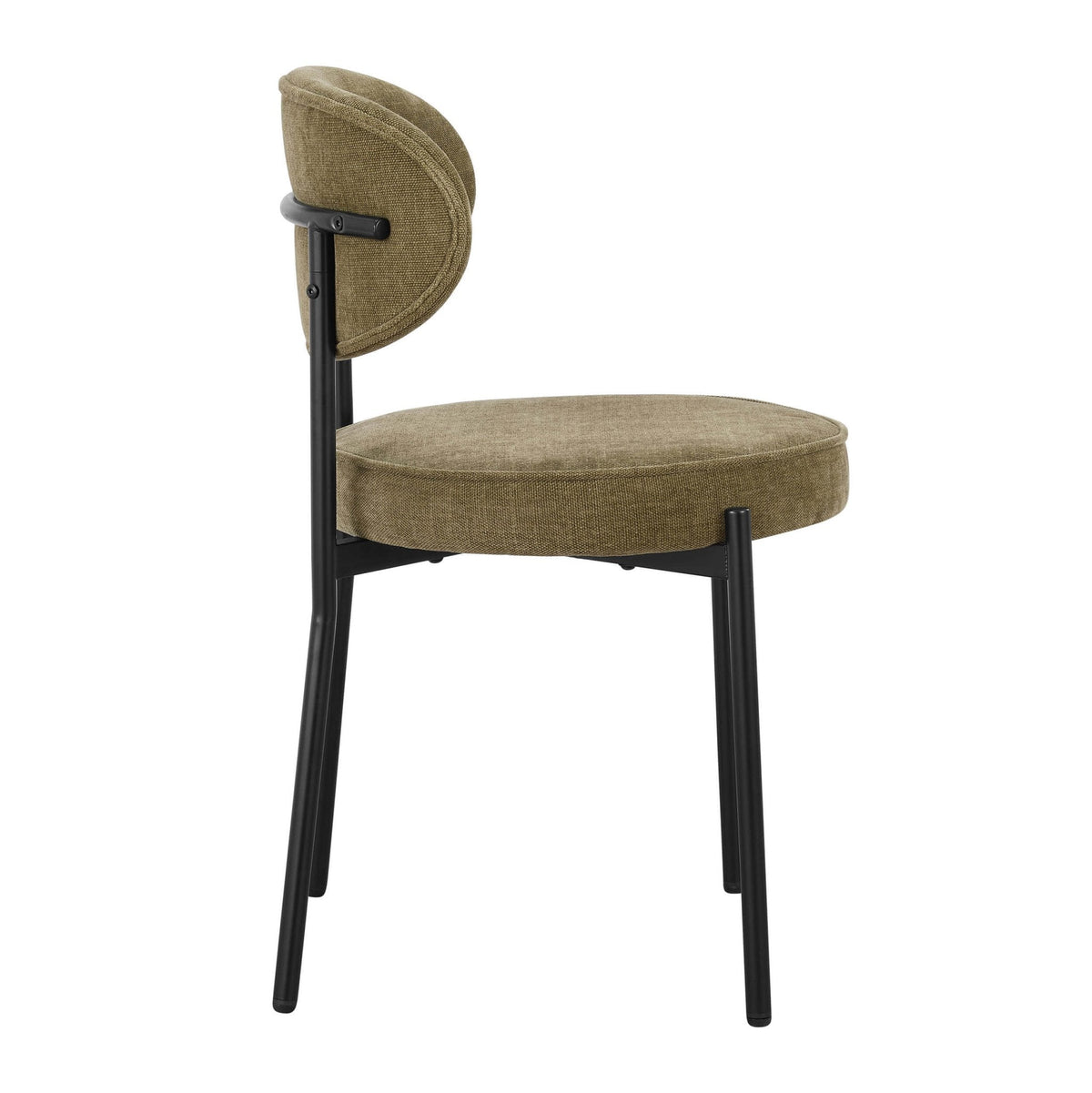 Dusklia - Mia Set of 2 Dining Chairs - Chenille Olive