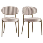 Dusklia - Mia Set of 2 Dining Chairs - Chocolate Stripe