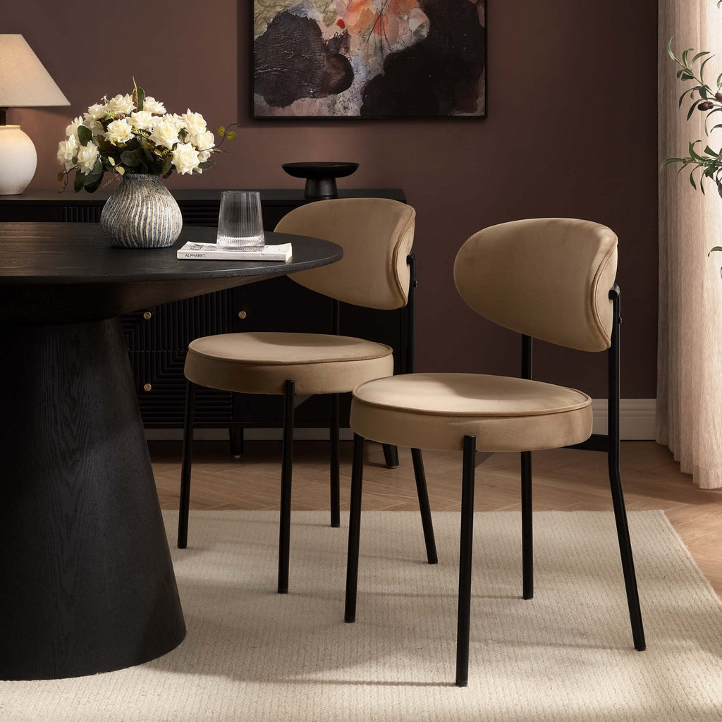 Dusklia - Mia Set of 2 Dining Chairs - Latte