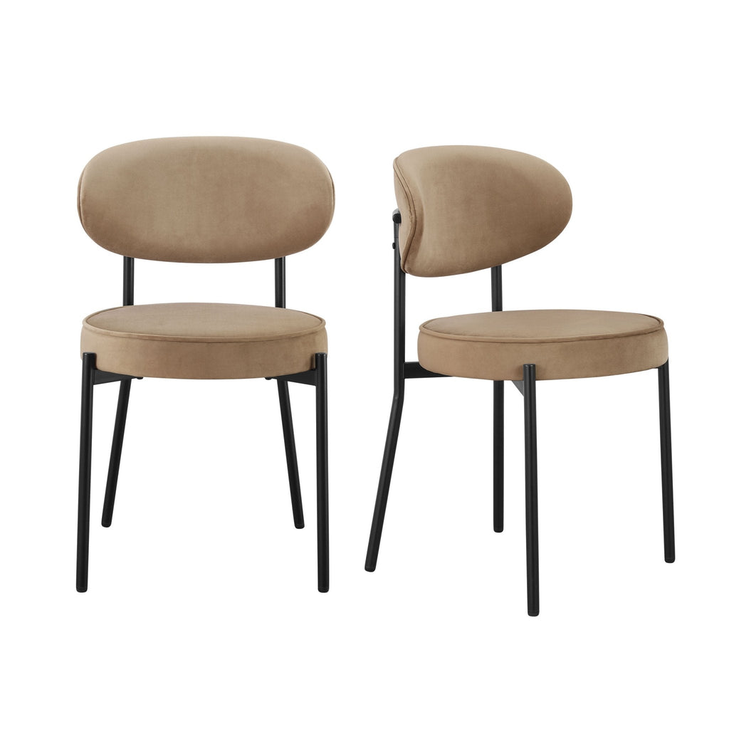 Dusklia - Mia Set of 2 Dining Chairs - Latte