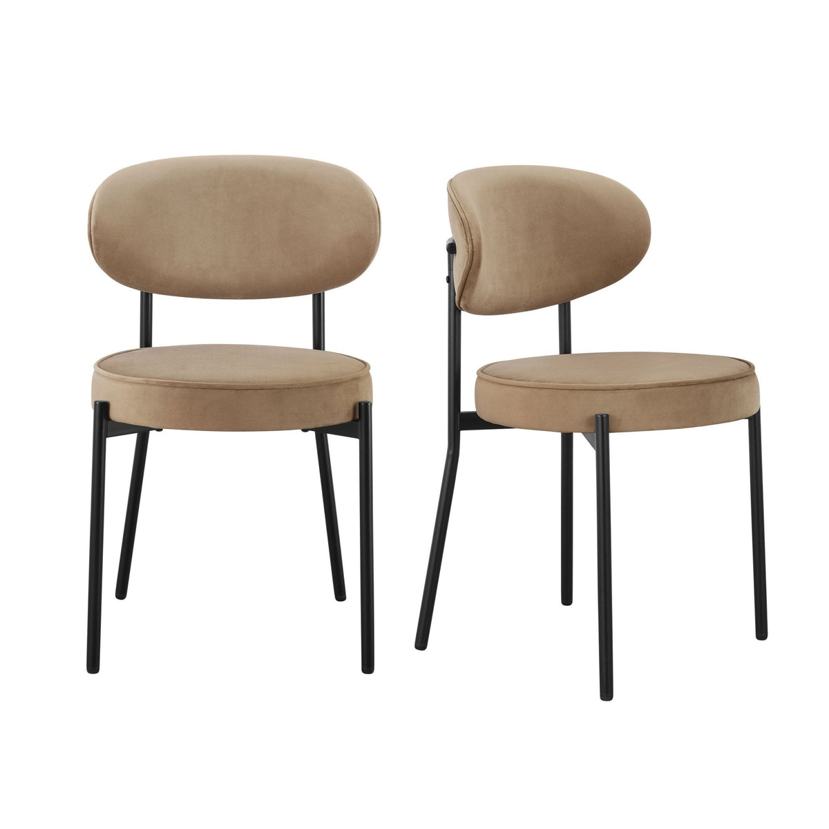 Dusklia - Mia Set of 2 Dining Chairs - Latte