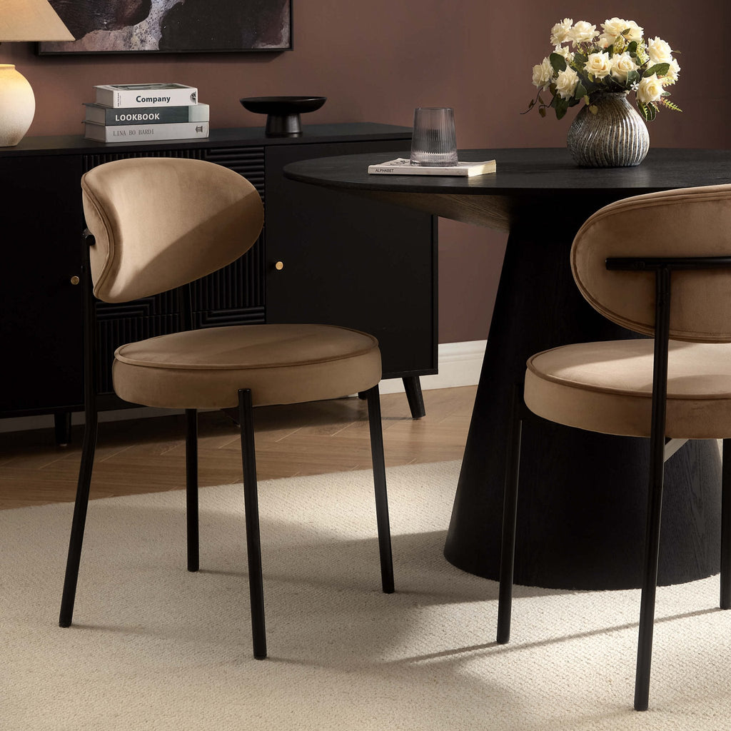 Dusklia - Mia Set of 2 Dining Chairs - Latte
