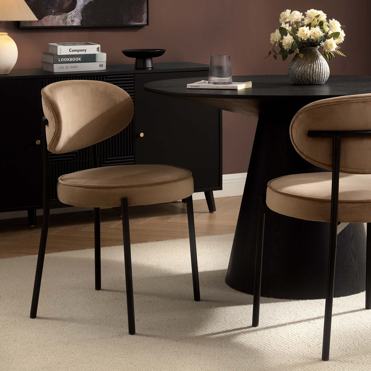 Dusklia - Mia Set of 2 Dining Chairs - Latte