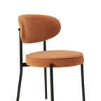 Dusklia - Mia Set of 2 Dining Chairs - Matte Velvet - Burnt Orange