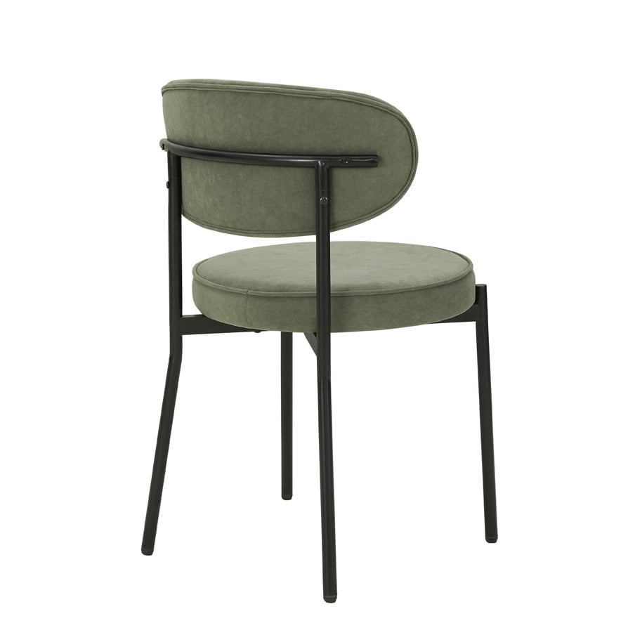 Dusklia - Mia Set of 2 Dining Chairs - Matte Velvet - Sage Green