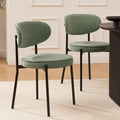 Dusklia - Mia Set of 2 Dining Chairs - Matte Velvet - Sage Green