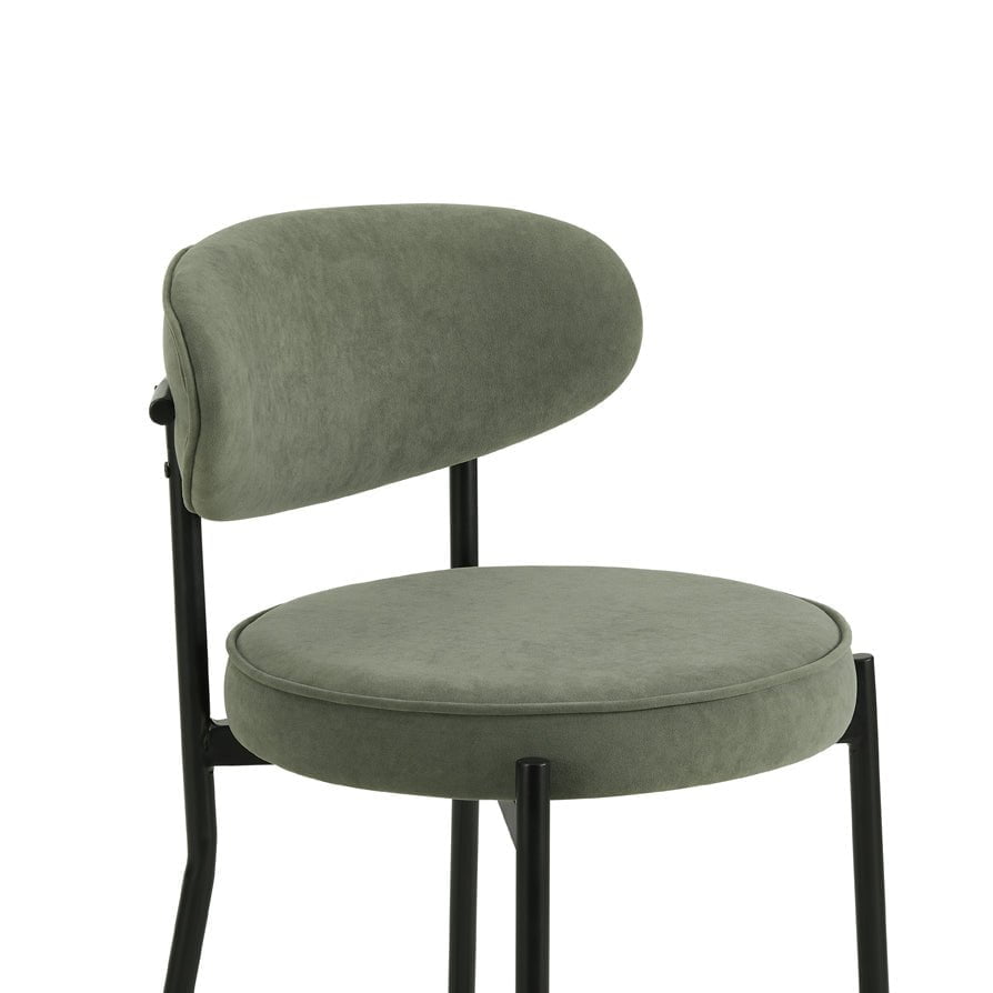 Dusklia - Mia Set of 2 Dining Chairs - Matte Velvet - Sage Green