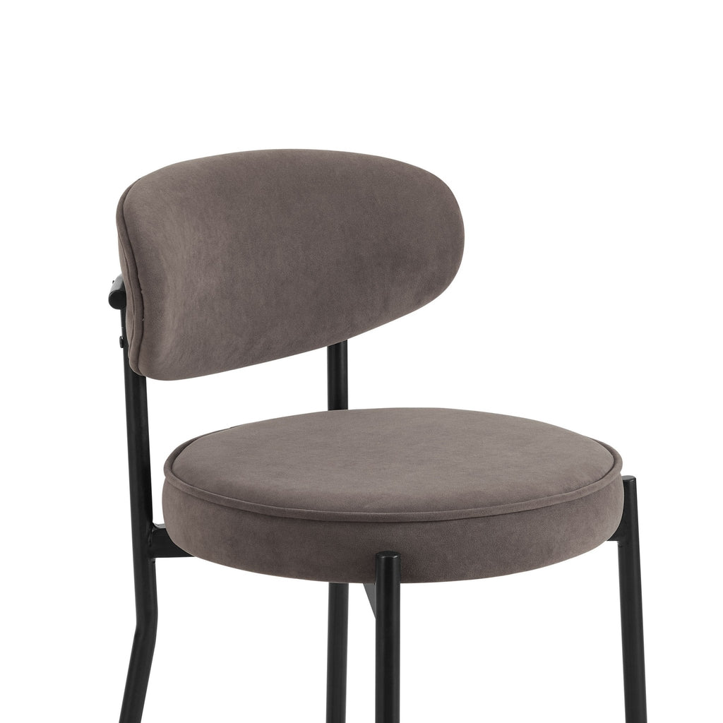 Dusklia - Mia Set of 2 Dining Chairs - Matte Velvet - Taupe