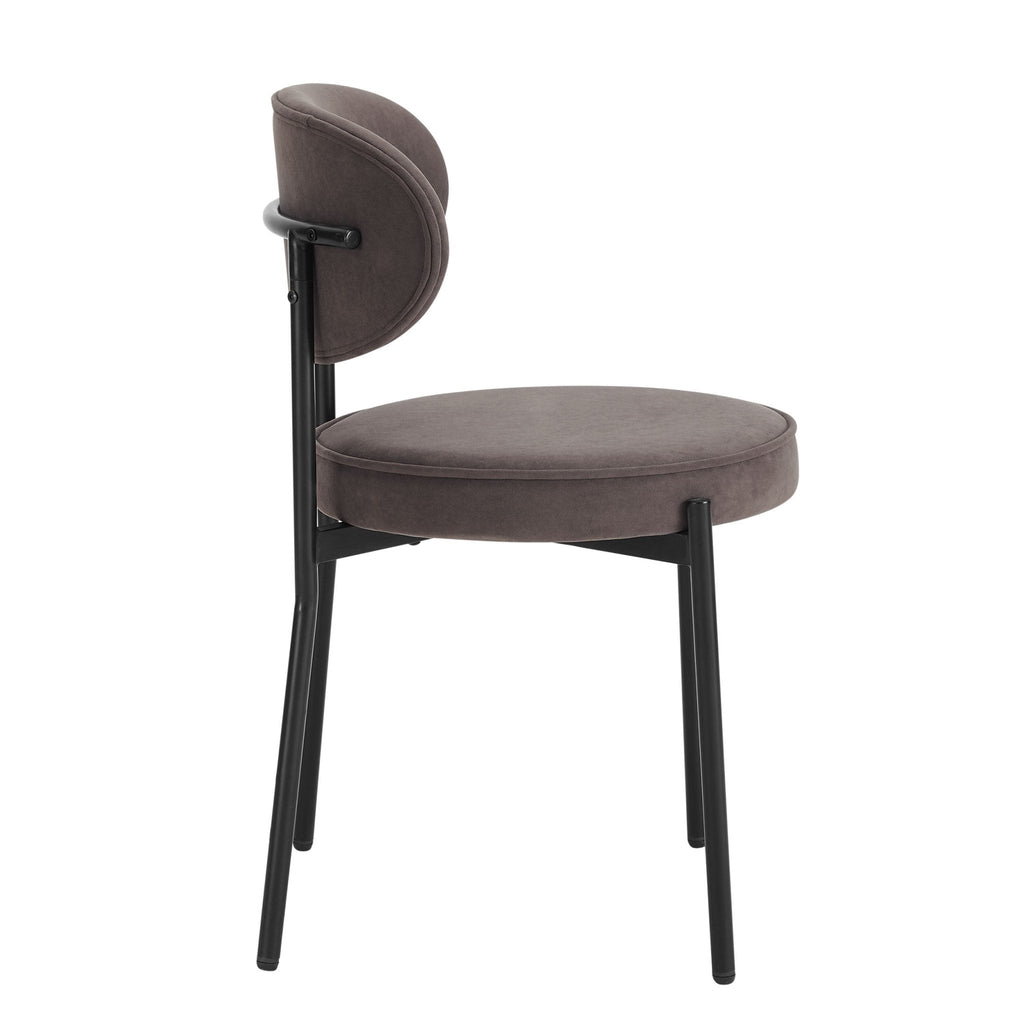 Dusklia - Mia Set of 2 Dining Chairs - Matte Velvet - Taupe