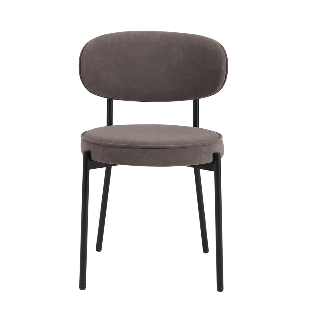 Dusklia - Mia Set of 2 Dining Chairs - Matte Velvet - Taupe