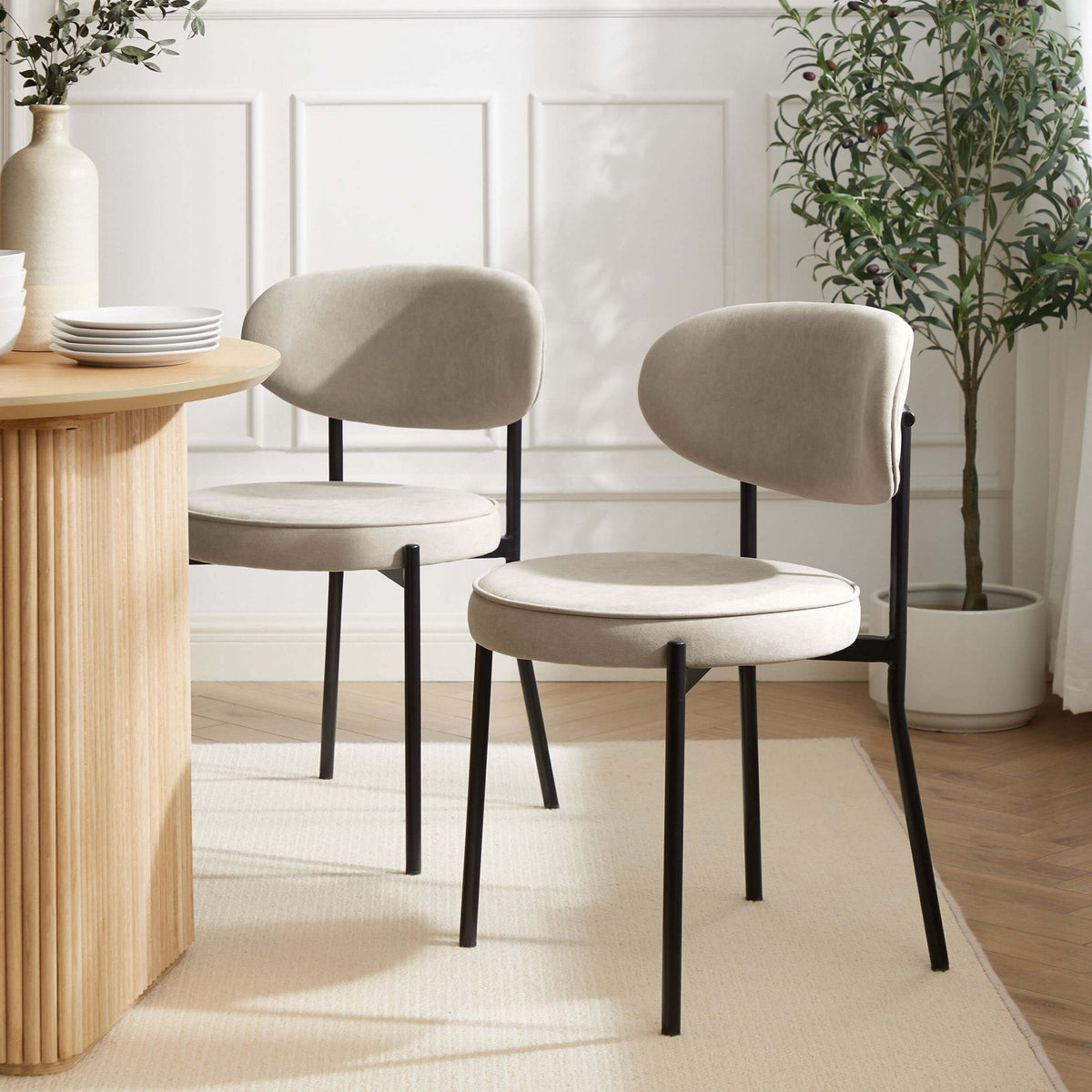 Dusklia - Mia Set of 2 Dining Chairs - Stone