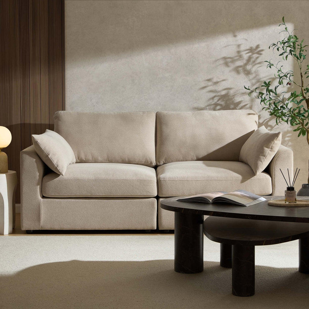 Dusklia - Miami 2 Seater Sofa - Chenille Oatmeal