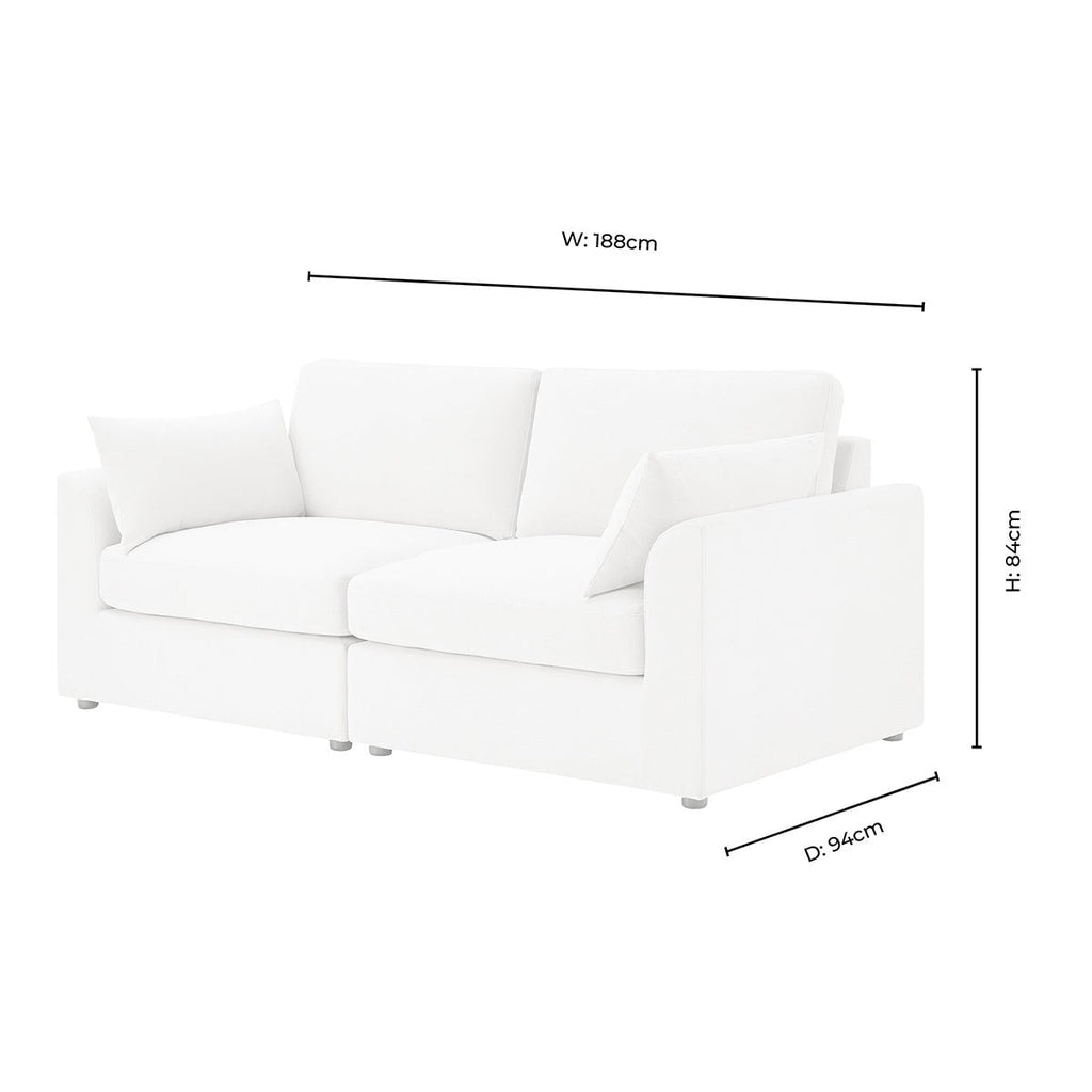 Dusklia - Miami 2 Seater Sofa - Chenille Oatmeal