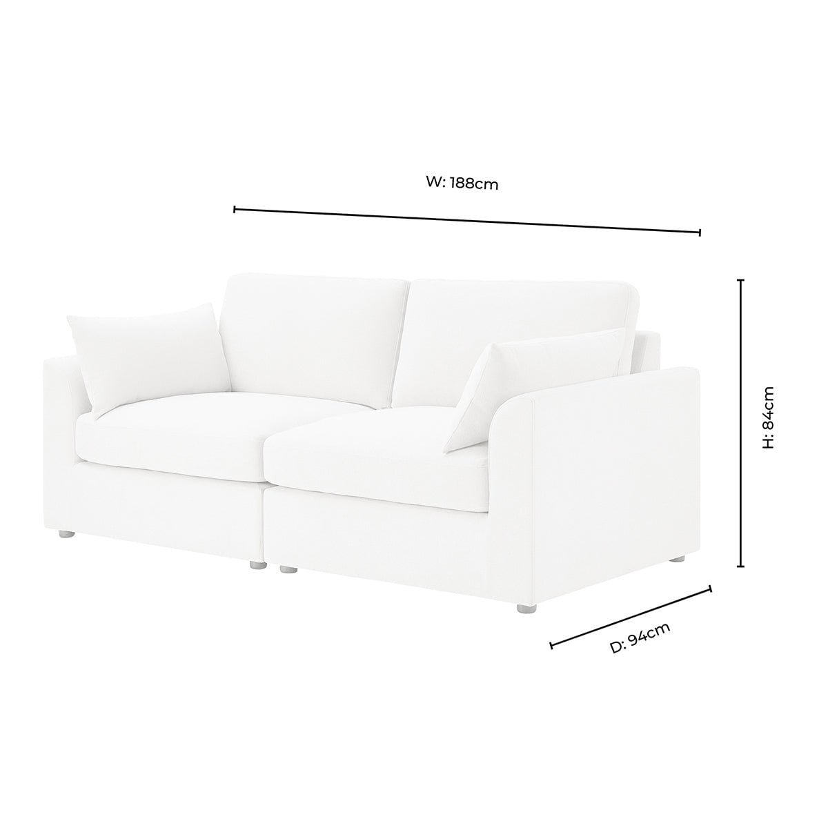 Dusklia - Miami 2 Seater Sofa - Chenille Navy