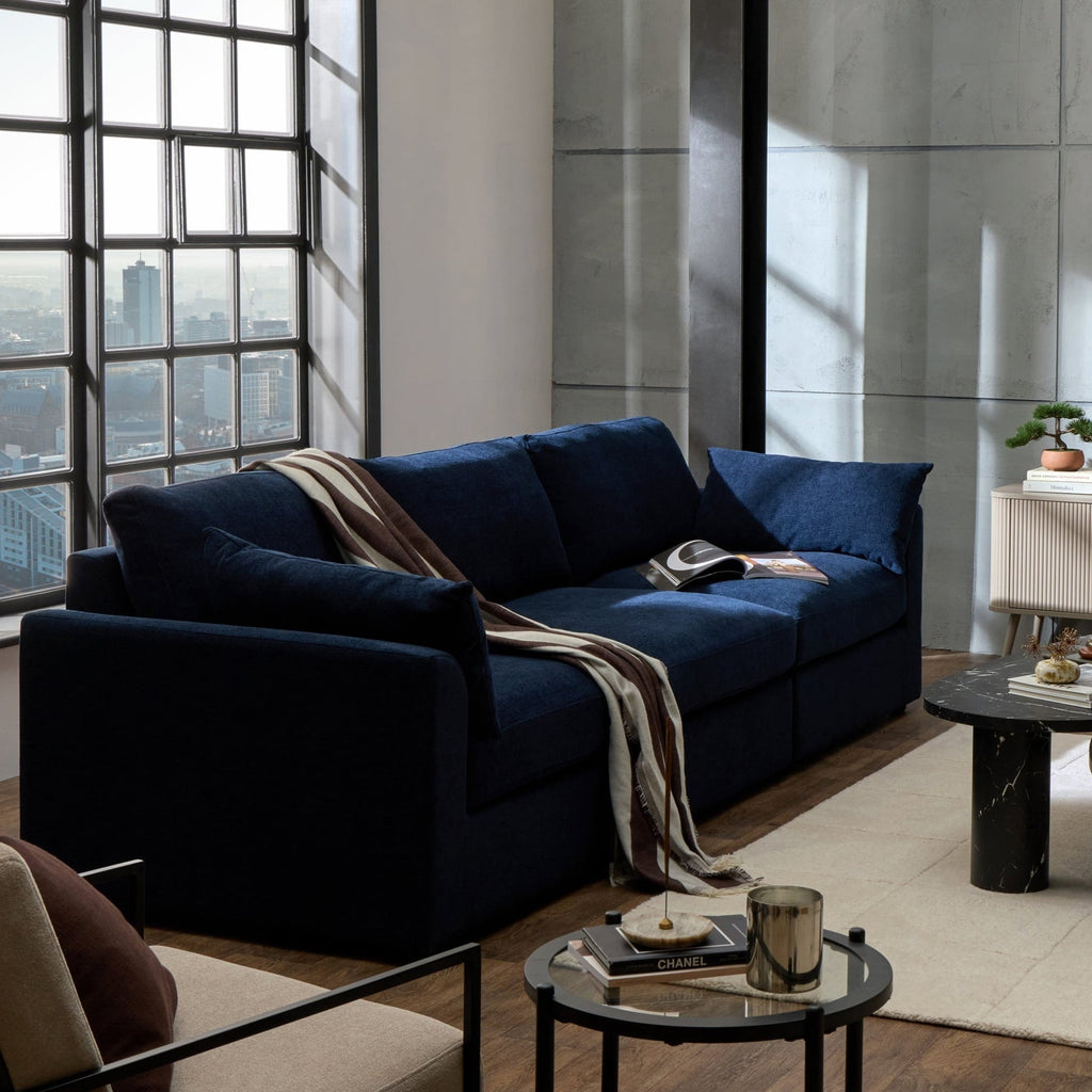 Dusklia - Miami 3 Seater Sofa - Chenille Navy
