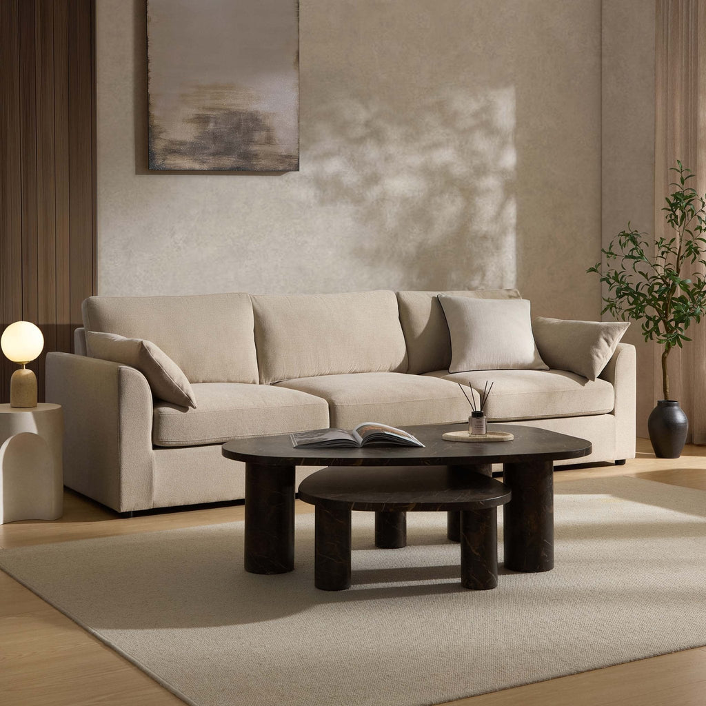 Dusklia - Miami 3 Seater Sofa - Chenille Oatmeal