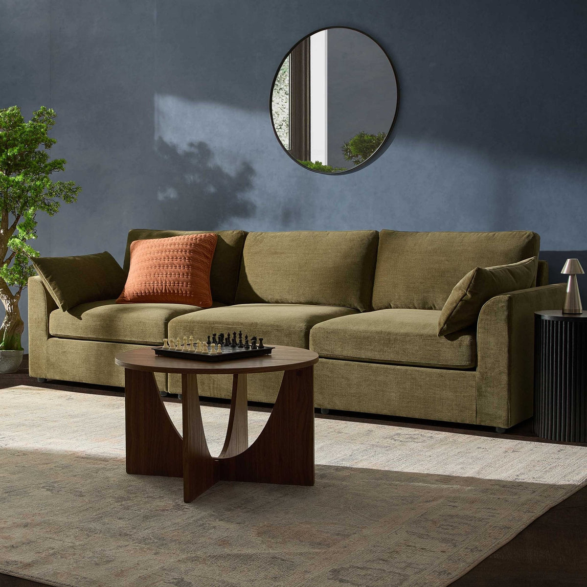 Dusklia - Miami 3 Seater Sofa - Chenille Olive