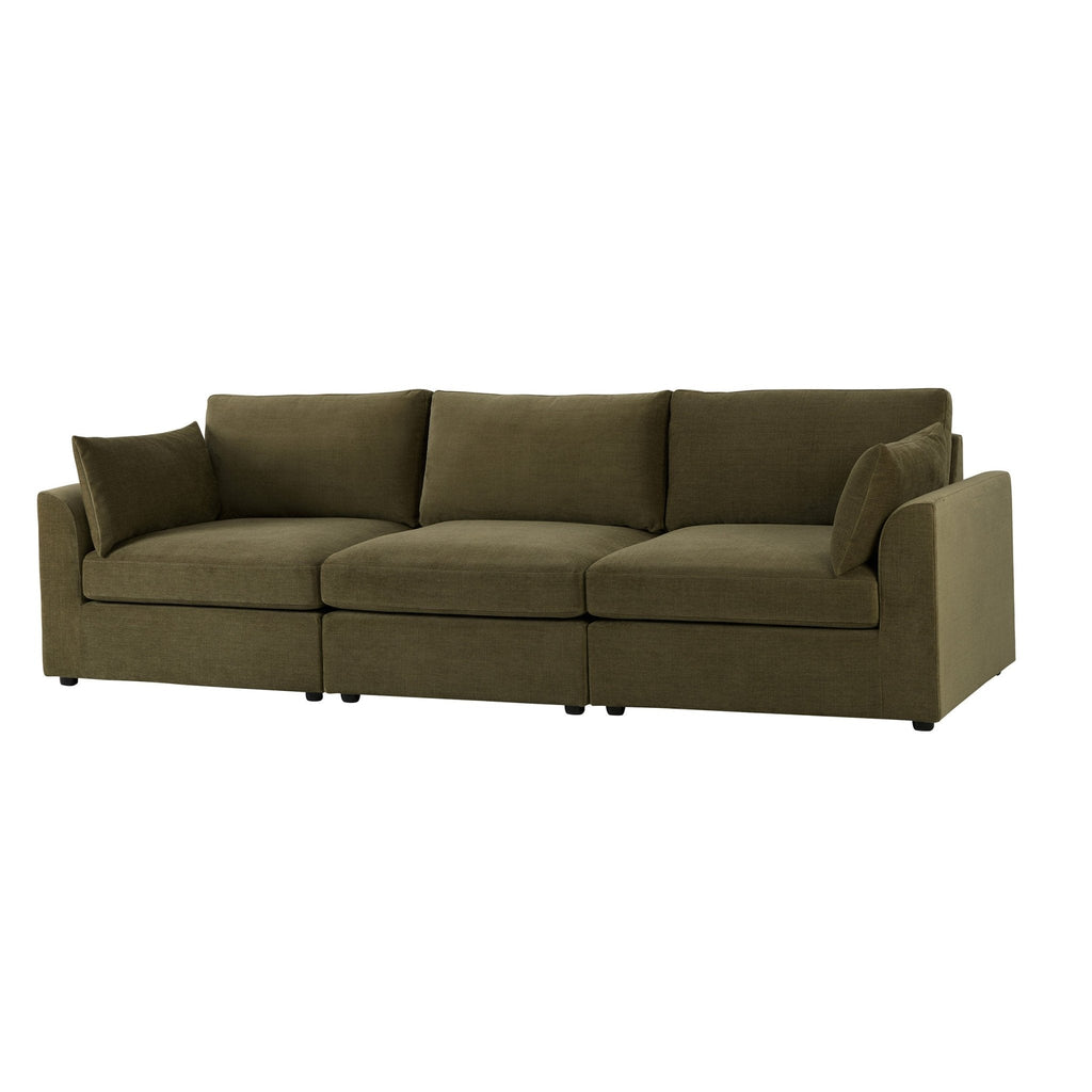 Dusklia - Miami 3 Seater Sofa - Chenille Olive