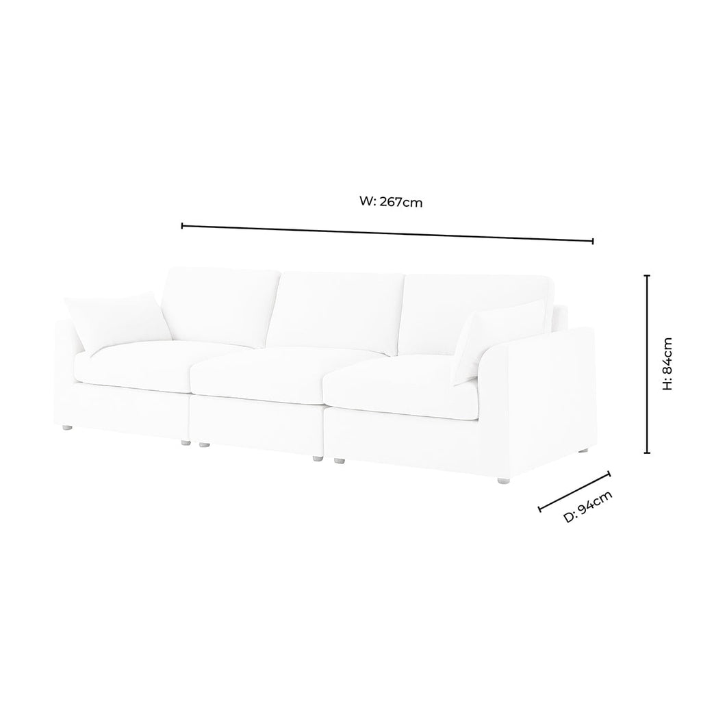 Dusklia - Miami 3 Seater Sofa - Chenille Navy