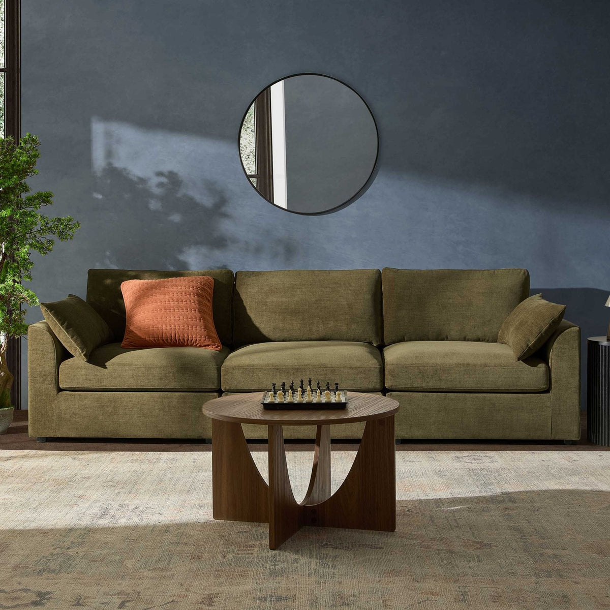 Dusklia - Miami 3 Seater Sofa - Chenille Olive