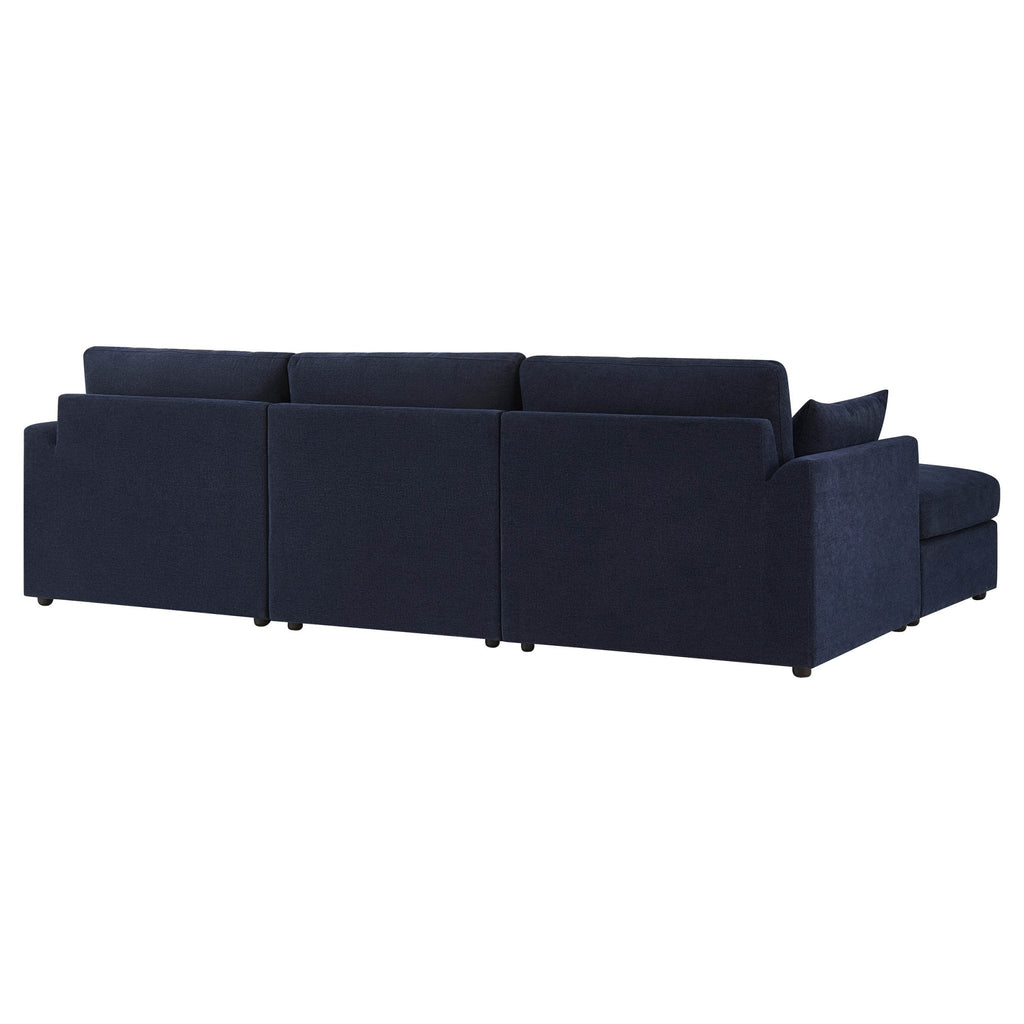 Dusklia - Miami Left Hand Chaise Sofa - Chenille Navy