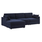 Dusklia - Miami Left Hand Chaise Sofa - Chenille Navy