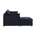Dusklia - Miami Left Hand Chaise Sofa - Chenille Navy