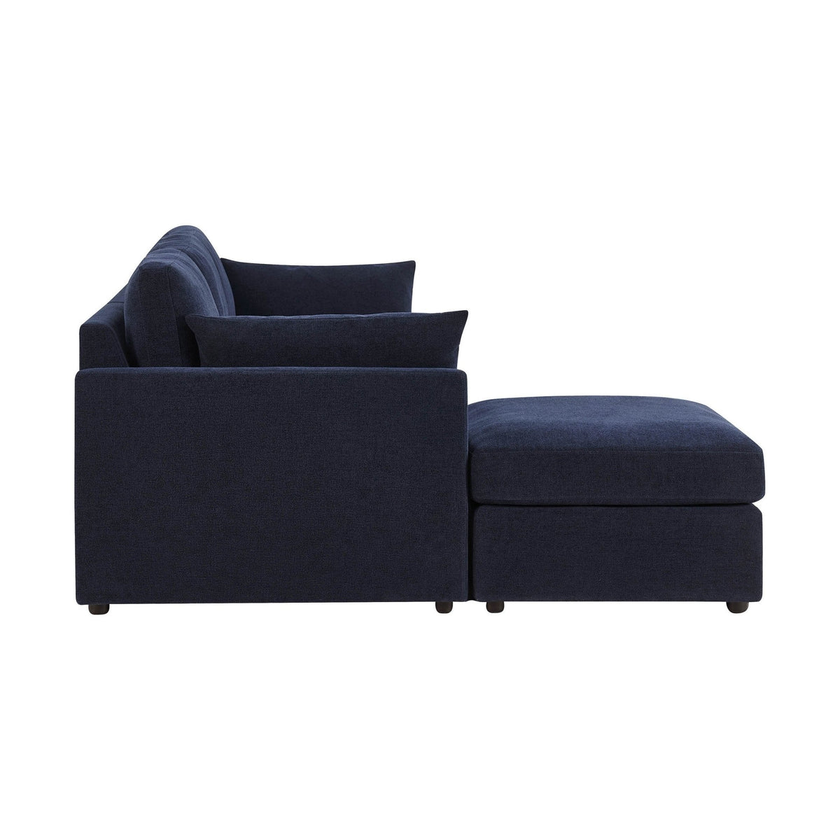 Dusklia - Miami Left Hand Chaise Sofa - Chenille Navy