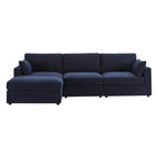 Dusklia - Miami Left Hand Chaise Sofa - Chenille Navy