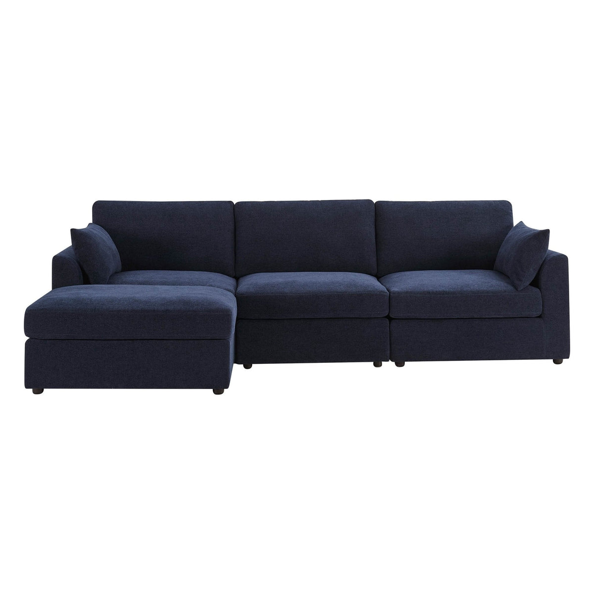 Dusklia - Miami Left Hand Chaise Sofa - Chenille Navy