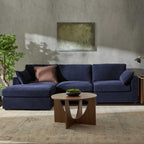 Dusklia - Miami Left Hand Chaise Sofa - Chenille Navy