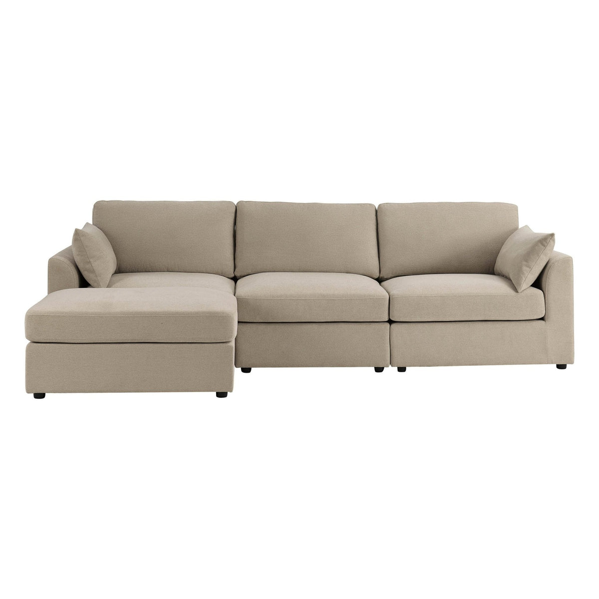 Dusklia - Miami Left Hand Chaise Sofa - Chenille Oatmeal