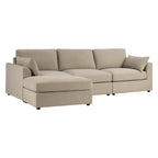 Dusklia - Miami Left Hand Chaise Sofa - Chenille Oatmeal